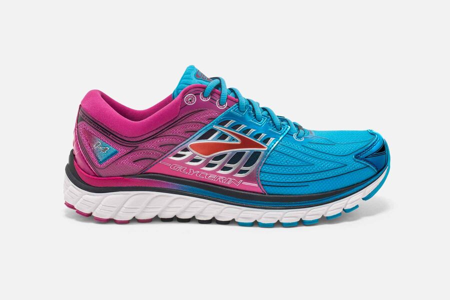 Brooks Glycerin 14 Womens Australia - Road Running Shoes - Blue/Rose (927-TQCRM)